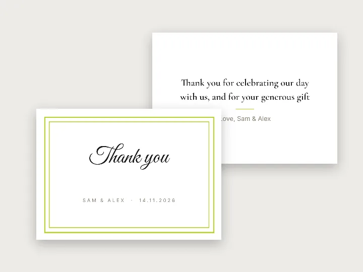 Greeting card template: wedding thank you