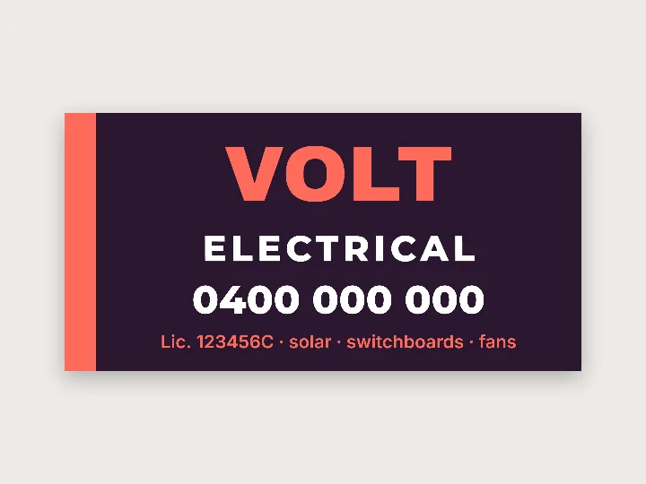 Magnetic car signs template: electrician