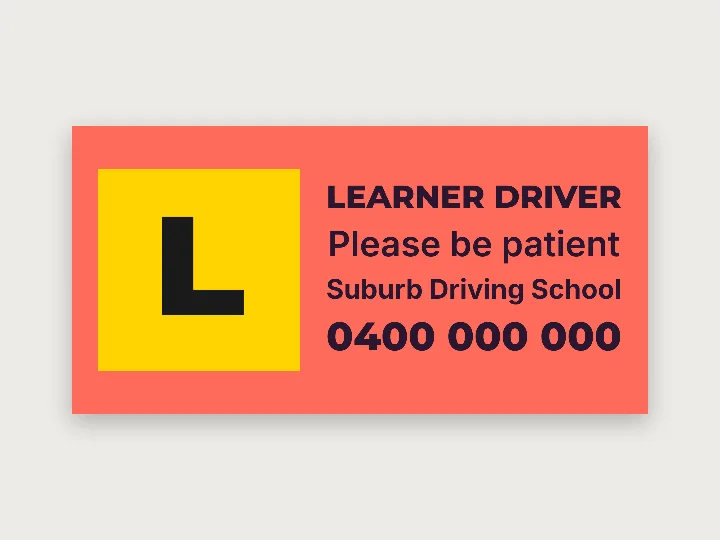 Car magnet template: driving school