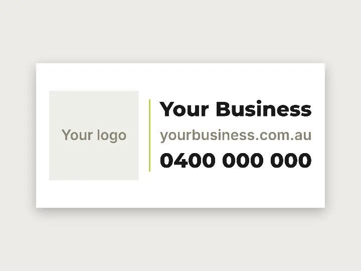 Car magnet template: logo and website