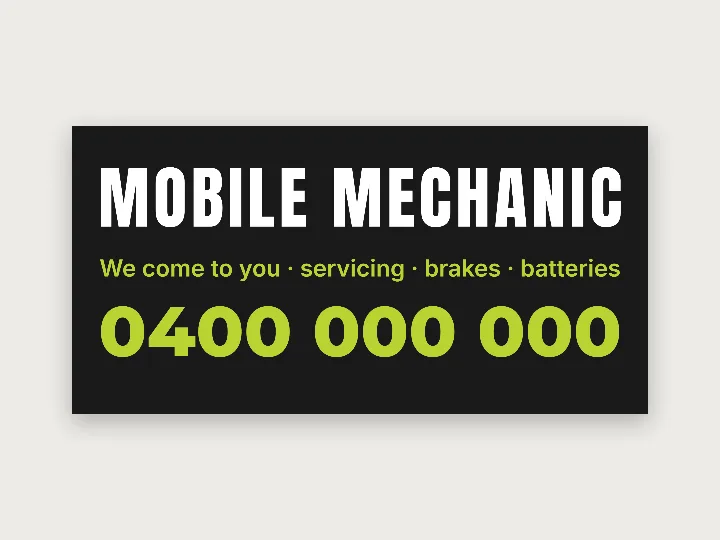 Car magnet template: mobile mechanic