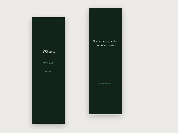 Memorial bookmarks template: dark with script name