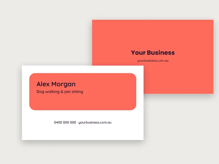 Plain business cards template: friendly, rounded