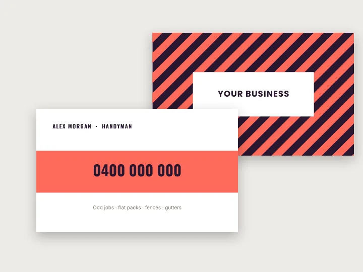 Business card template: big phone number