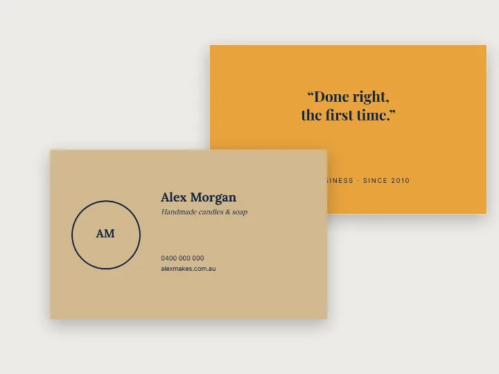 Business card template: kraft look