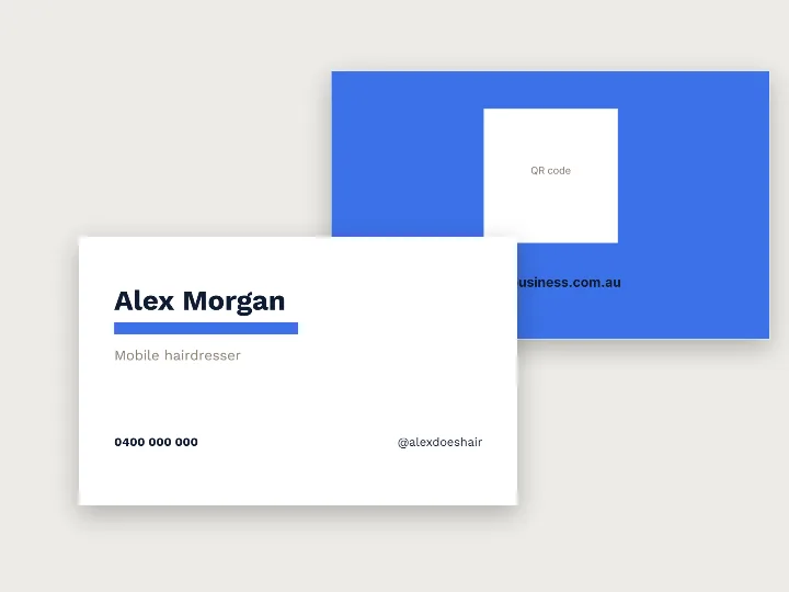 Business card template: underlined name