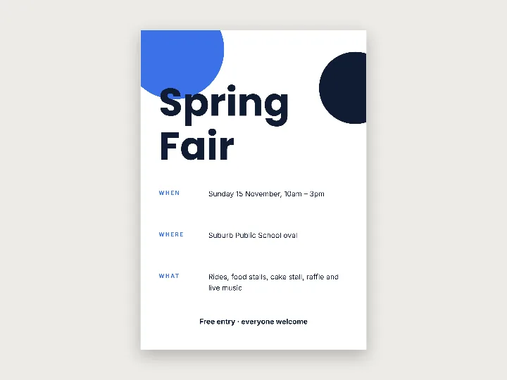 Poster template: community fair