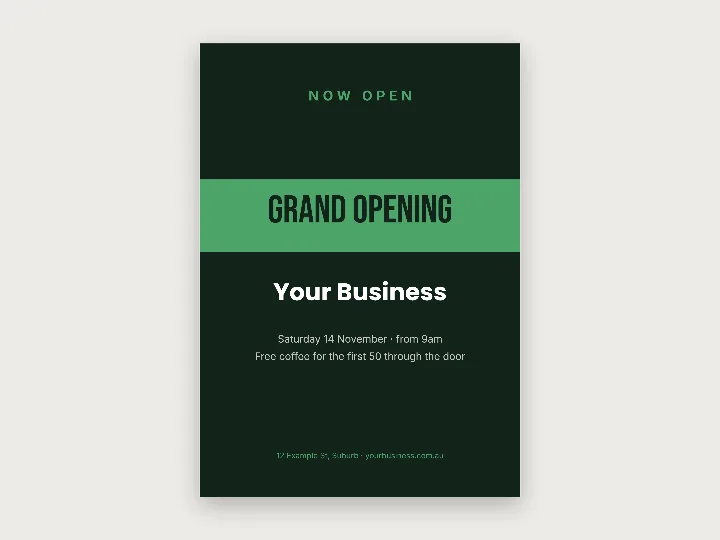 Poster template: grand opening
