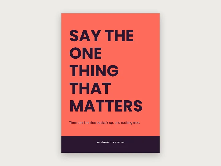 Posters template: one big message