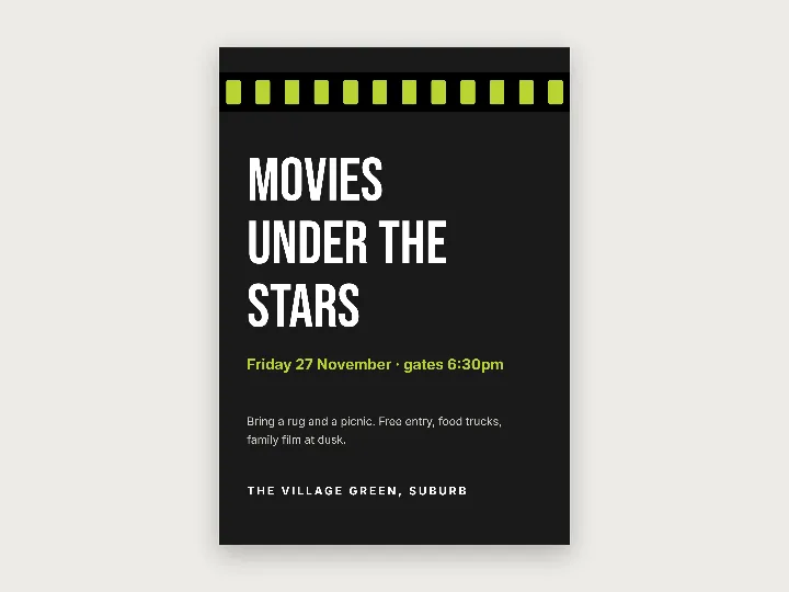 Posters template: outdoor film night