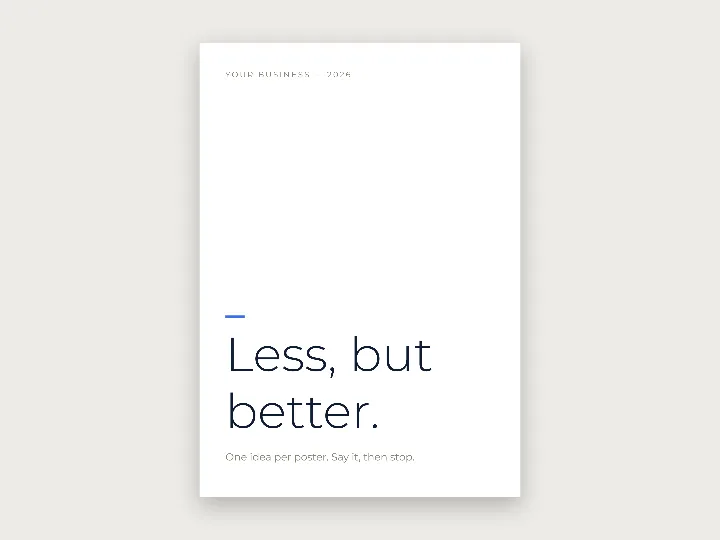 Poster template: minimal type