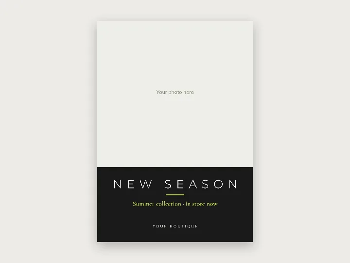 Poster template: new season arrivals
