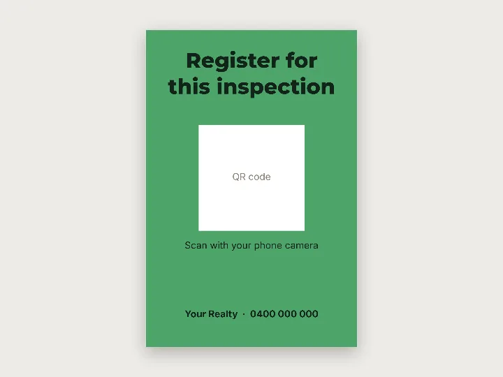Sign template: scan to register