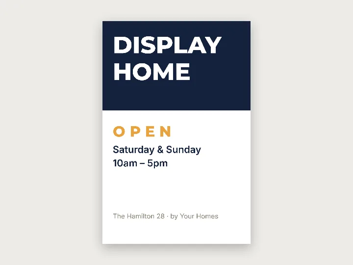 Sign template: display home