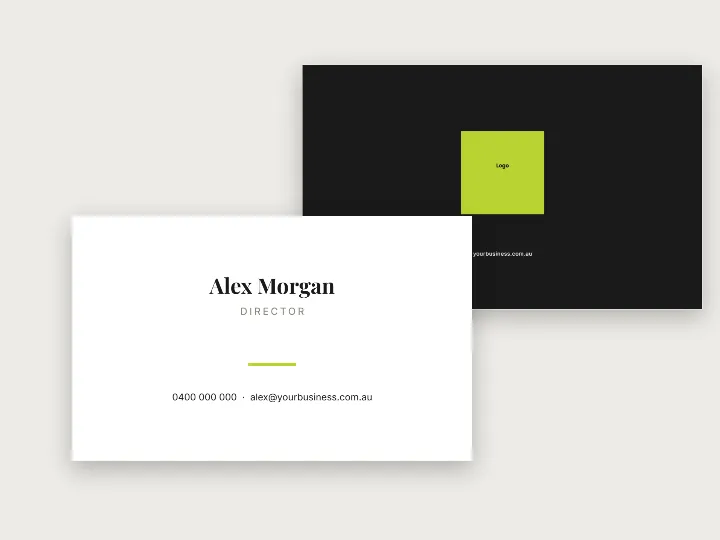 Premium business cards template: centred classic