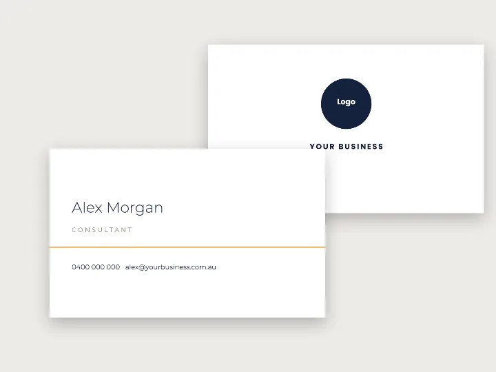 Premium business cards template: minimal hairline