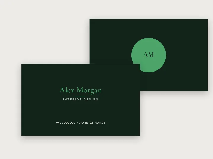 Business card template: dark luxe