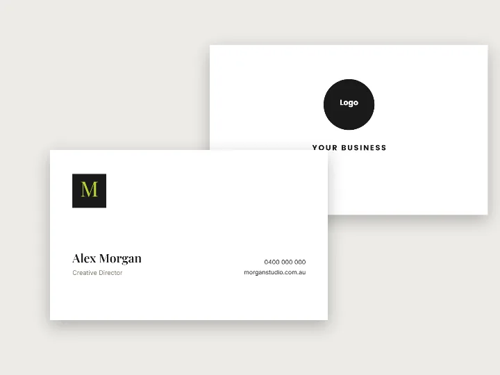Business card template: corner mark