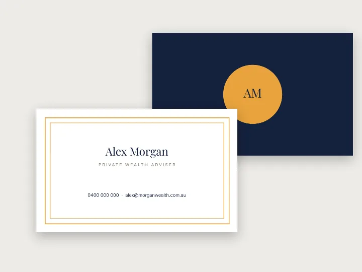 Business card template: deco frame