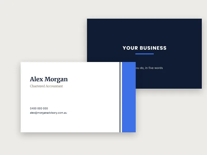 Business card template: colour edge