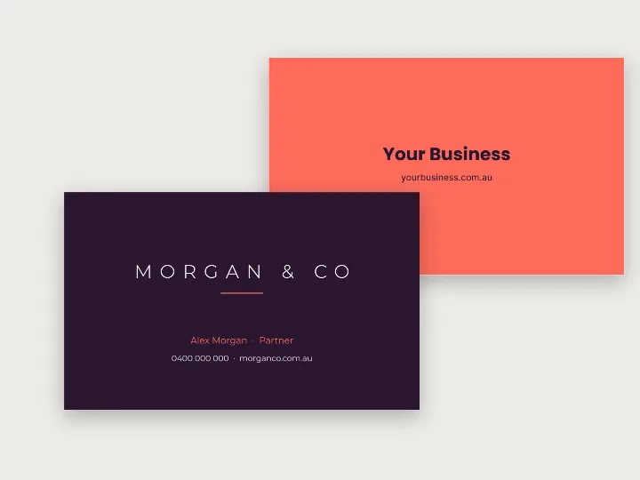 Business card template: letterspaced wordmark