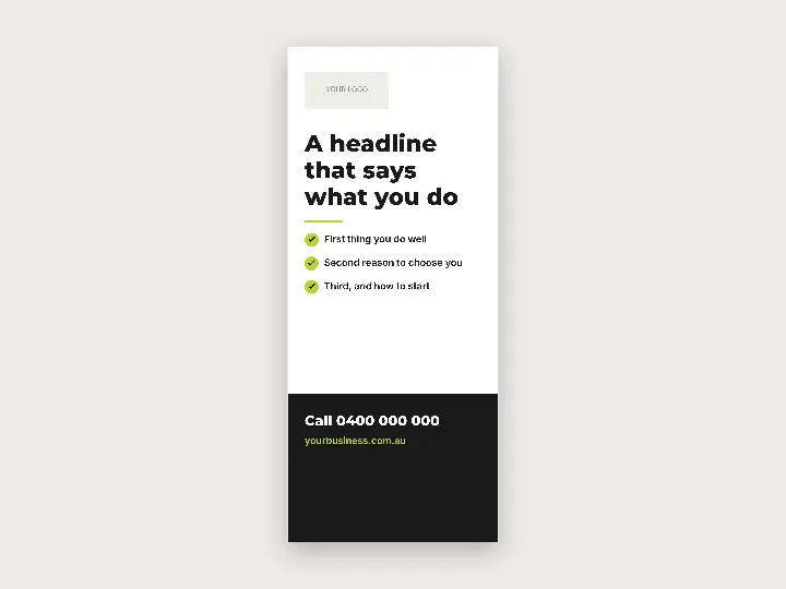 Pull-up banners template: logo, headline and three points