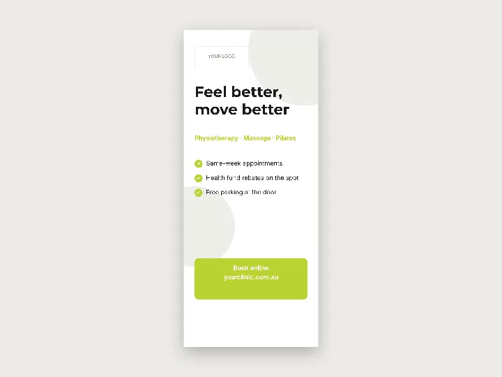 Pull-up banner template: health clinic