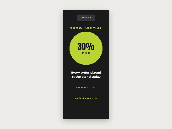 Pull-up banner template: show special