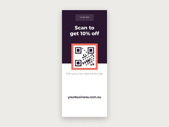 Pull-up banner template: scan the QR code