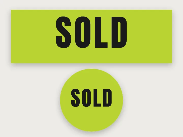 Real estate stickers template: SOLD, bold