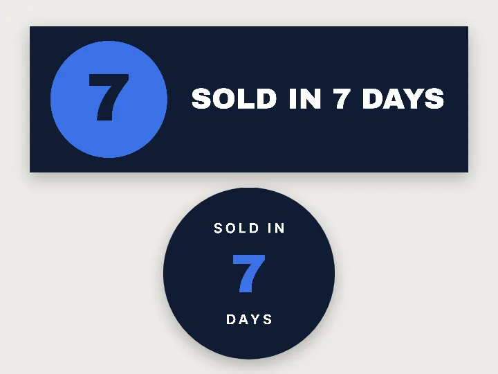 Real estate sticker template: sold in days