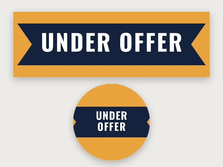 Real estate sticker template: under offer, ribbon