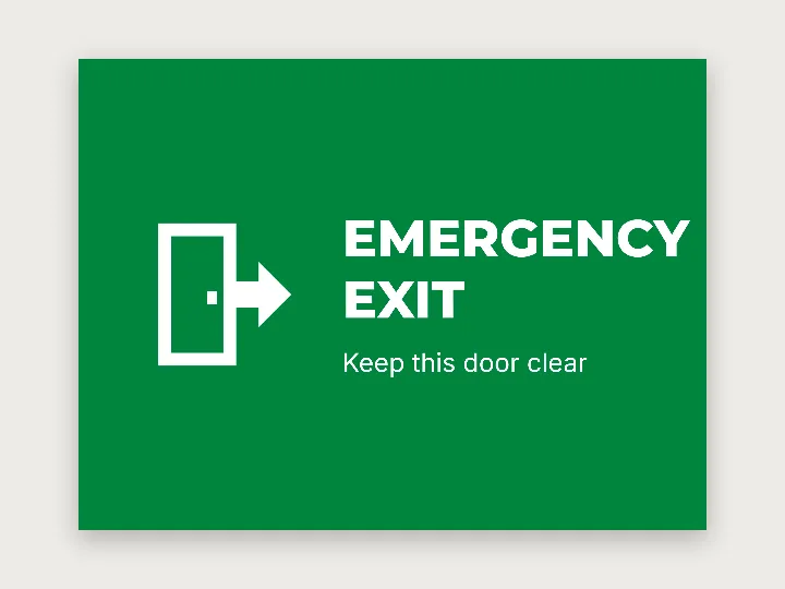 Safety sign template: emergency exit