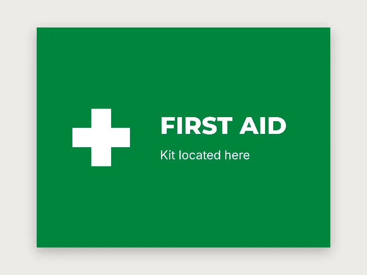 Safety sign template: first aid