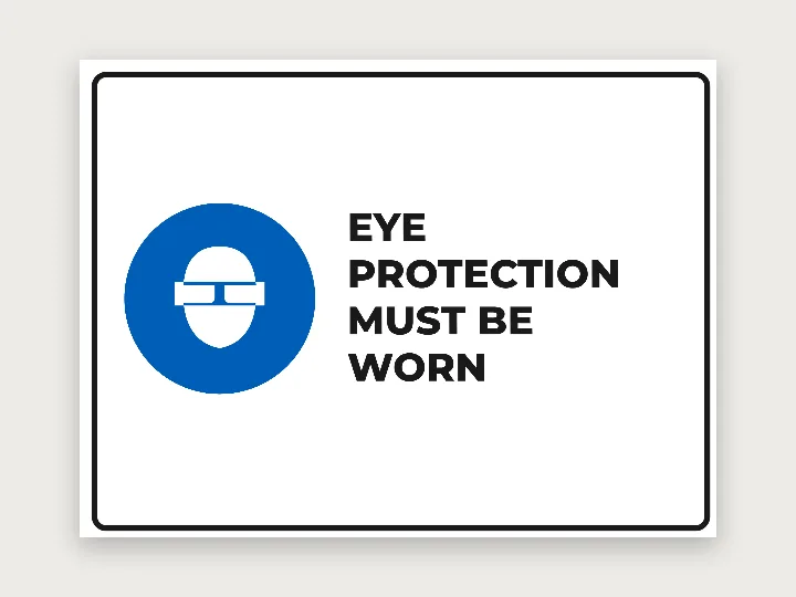 Safety sign template: eye protection must be worn