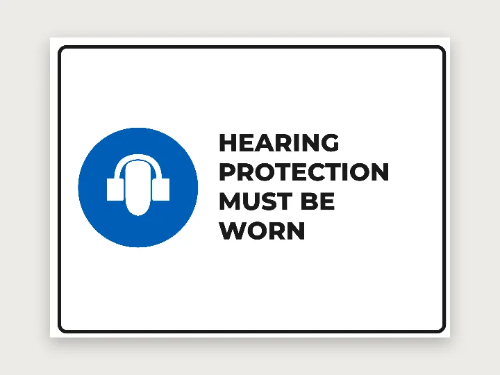 Safety sign template: hearing protection must be worn