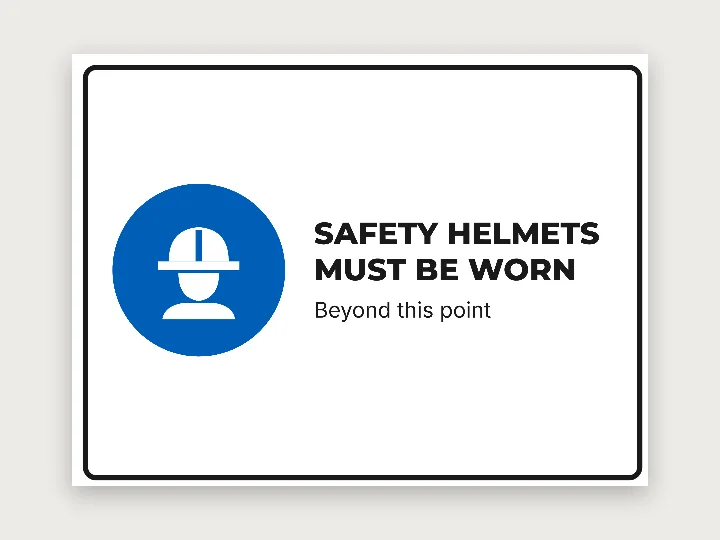 Safety sign template: safety helmets must be worn