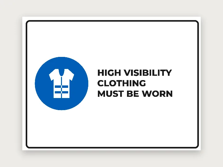 Safety sign template: hi-vis must be worn