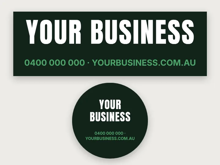 Sticker template: bumper sticker, name and website