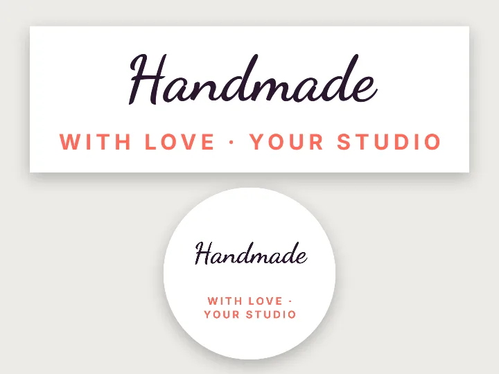 Stickers and decals template: handmade with love