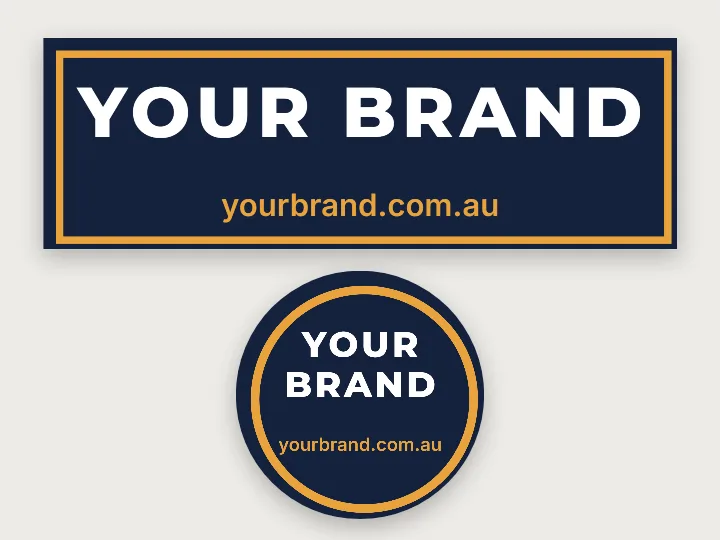 Stickers and decals template: logo in a ring