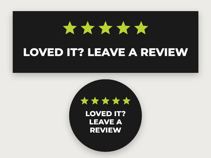 Sticker template: leave us a review, stars