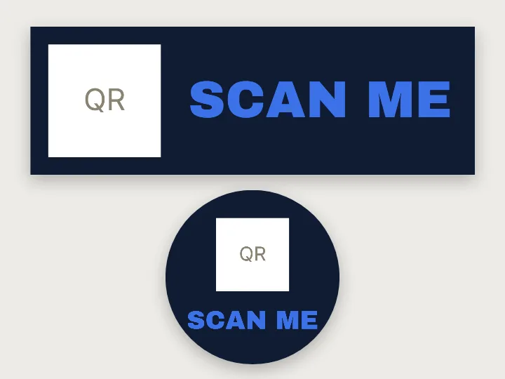 Sticker template: scan me, QR space
