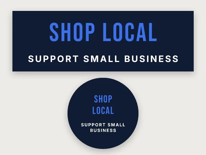 Sticker template: shop local