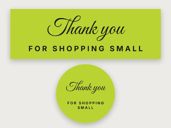 Stickers and decals template: thank you, script