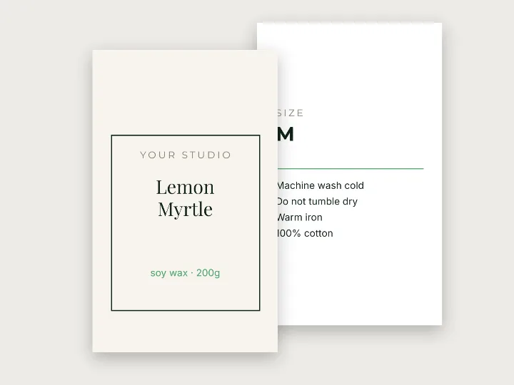 Swing tag template: candle or soap
