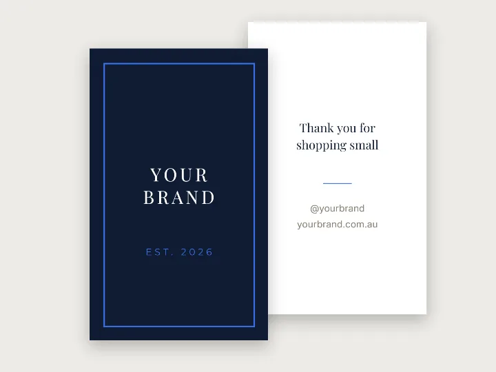Swing tag template: dark with a fine frame