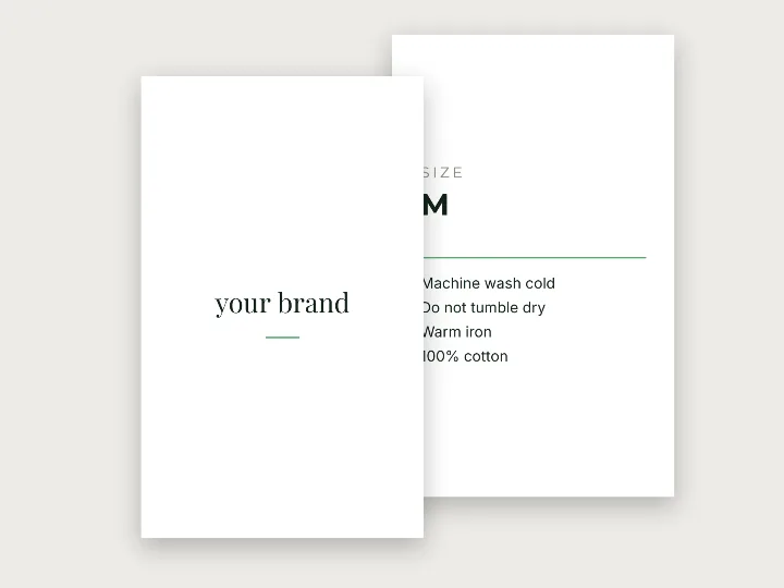 Swing tag template: minimal