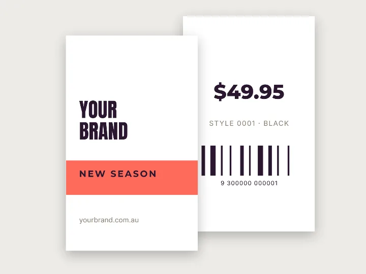 Swing tags template: colour stripe