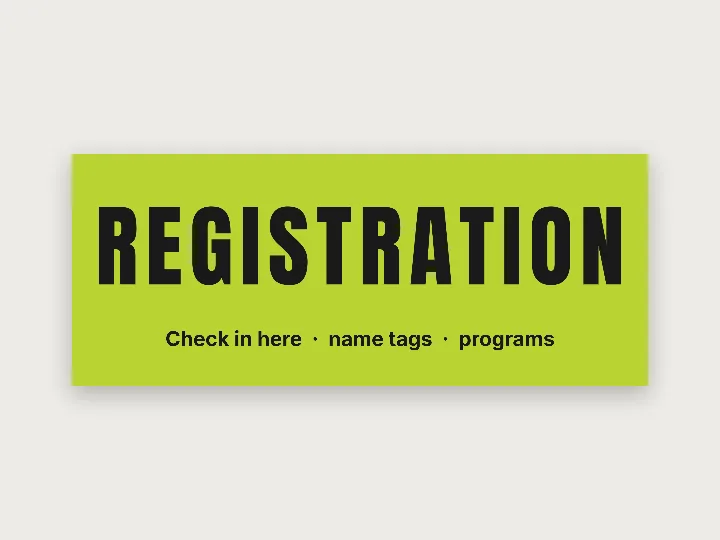 Table throw template: registration desk
